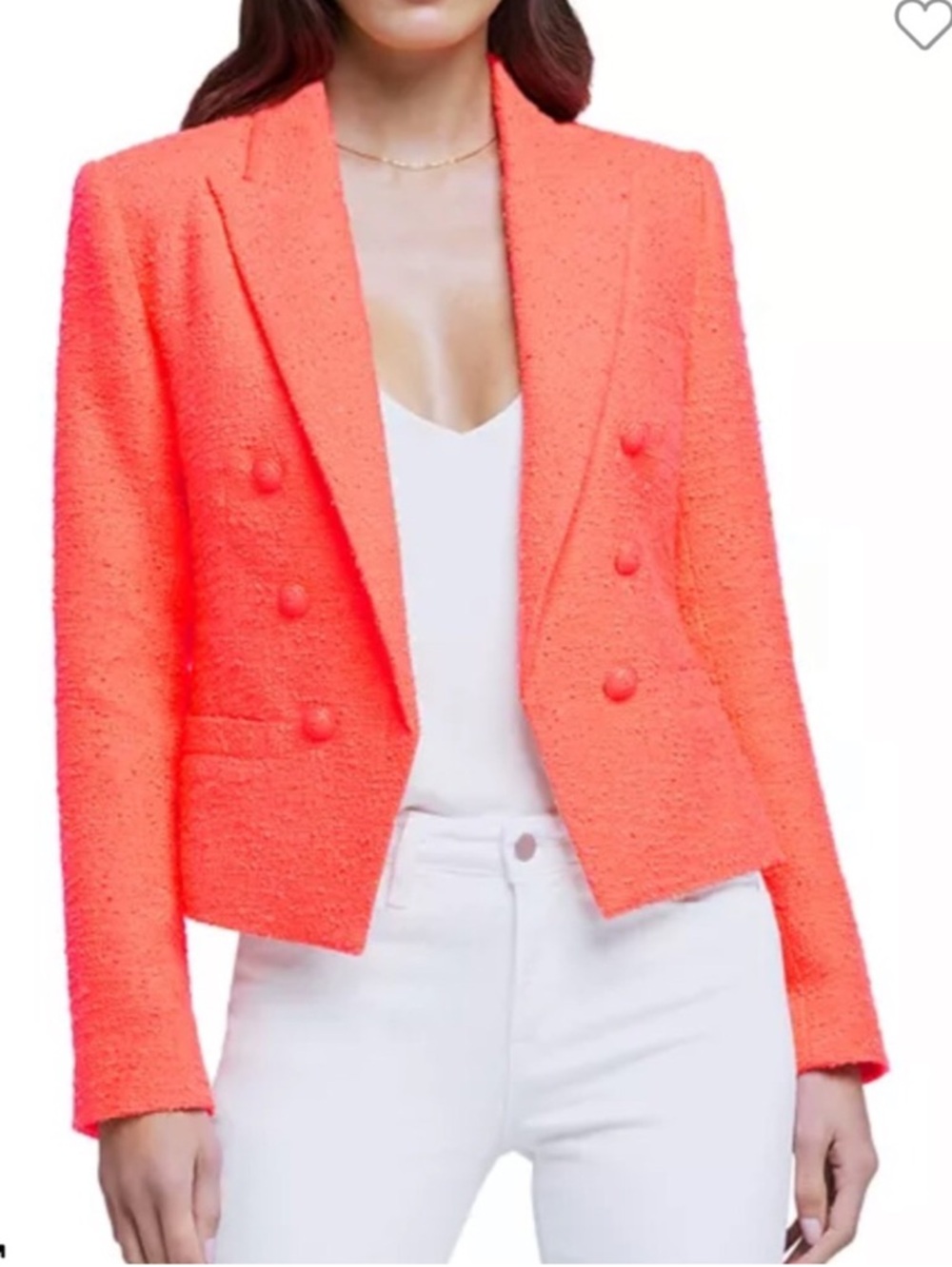 L’agence Brooke Boucle Double Breasted Cropped Blazer  NWOT